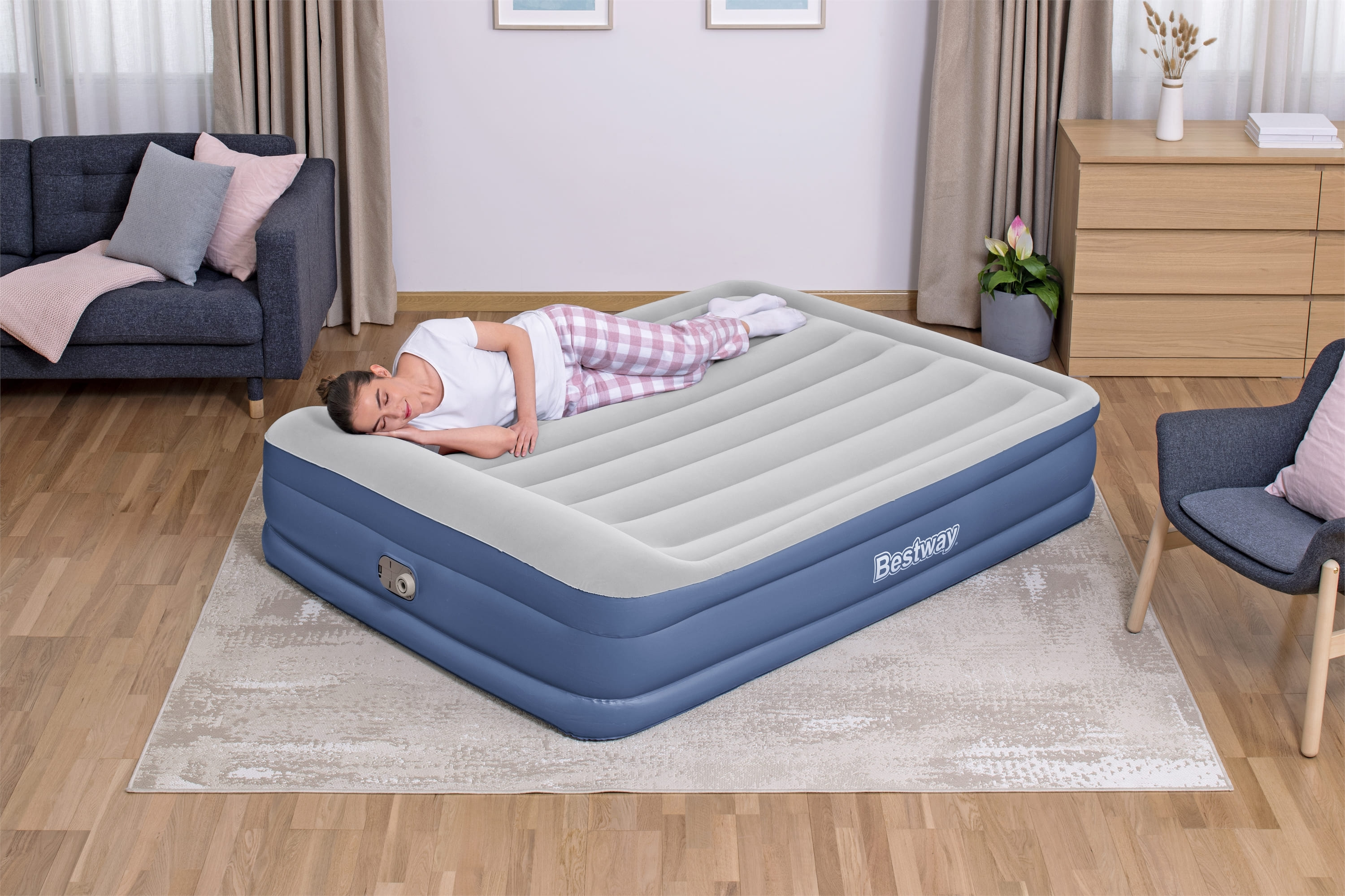 ที่นอนเป่าลม Bestway Tritech Air Mattress Queen Built-in AC Pump 2.03m x 1.52m x 46cm _3